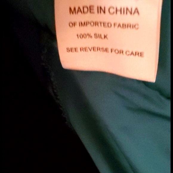 AMSALE Teal 100% Silk Dress 8 Mallard Green - Picture 8 of 9